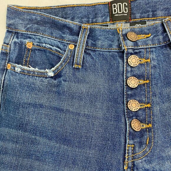 Urban Outfitters BDG Vintage Boot Cut Button Fly Blue Denim Jeans Womens 26 - Picture 4 of 10